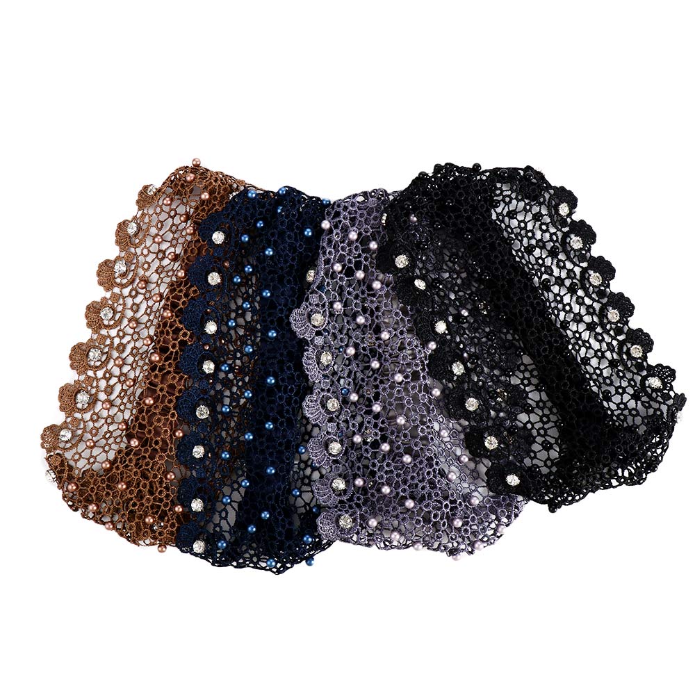 Rhinestone Headdress Mesh Headwear Mother Hair Hoop Wide Rhinestone Headband Korean Style Hair Band