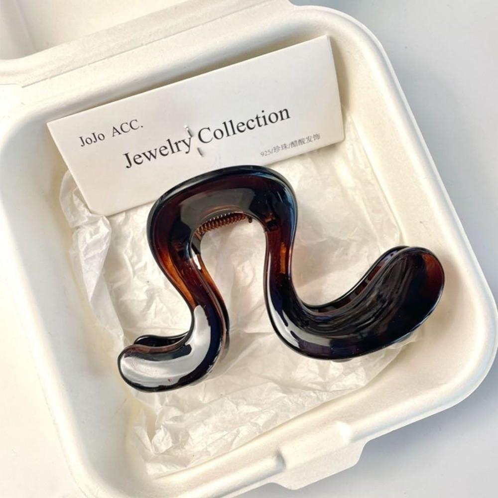 Matte Finish Shark Clip Casual Ponytail Clip Simple Acrylic Hair Claw Daily