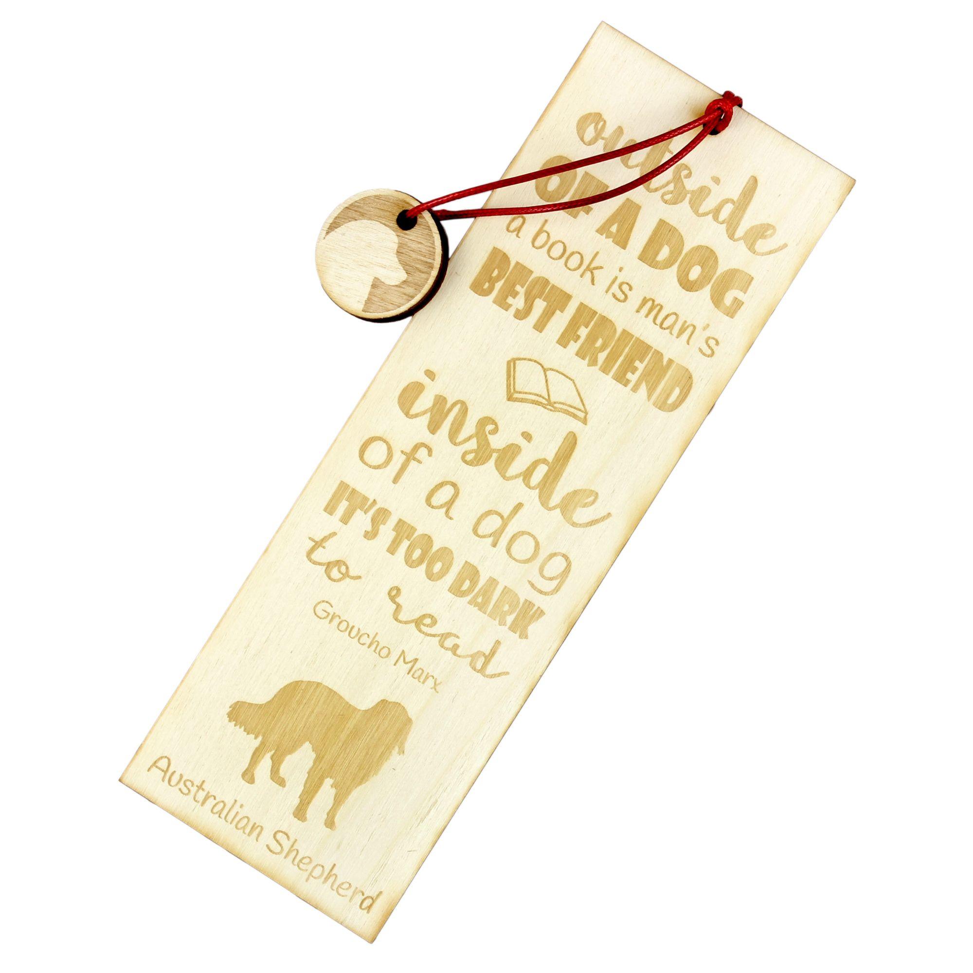 

Australian Shepherd - dog bookmark, personalized bookmark, gift for bookworm from Art-Dog brand