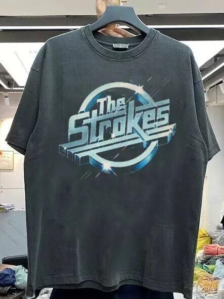 The Strokes Band Rock Graphic Short Sleeve Black Unisex Tshirt Men Women XL