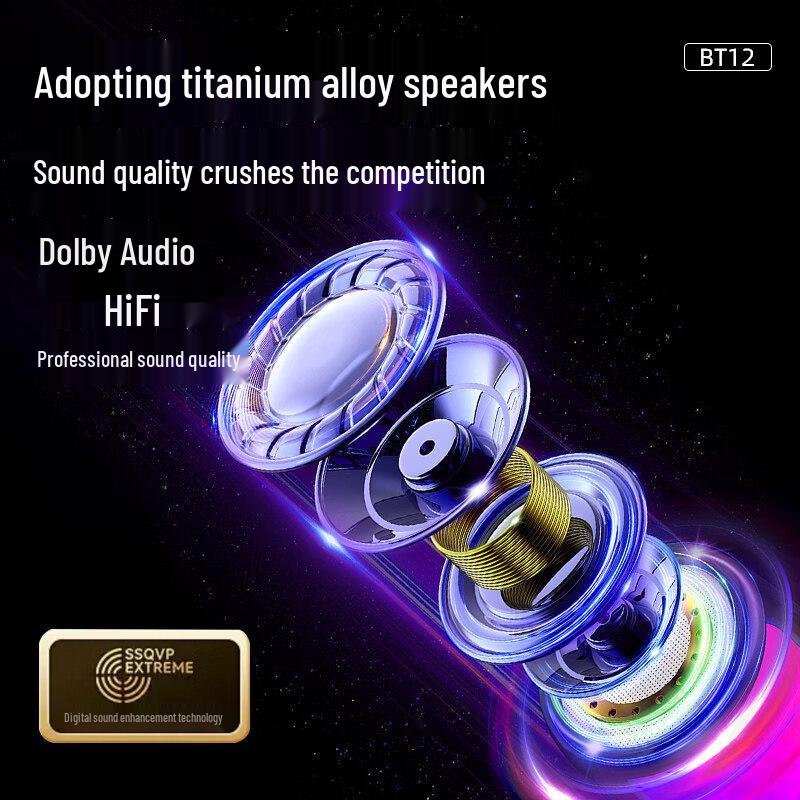 Newmine BT12 Portable Bluetooth Speaker with LED Light CN Plug (adapter Included)