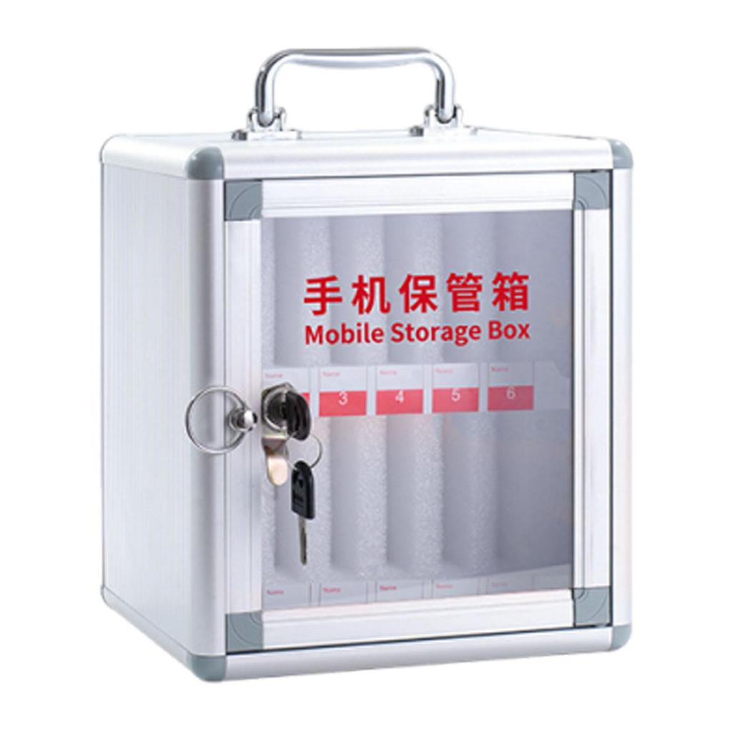 Lockable Mobile Phone Storage Box with Carrying Handle And Wall Mounting, Cabinet,