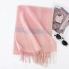 Lamb Wool Scarf Autumn and Winter New High End Women's All Match Thickened Plaid Splicing Warm Scarf Dual Use