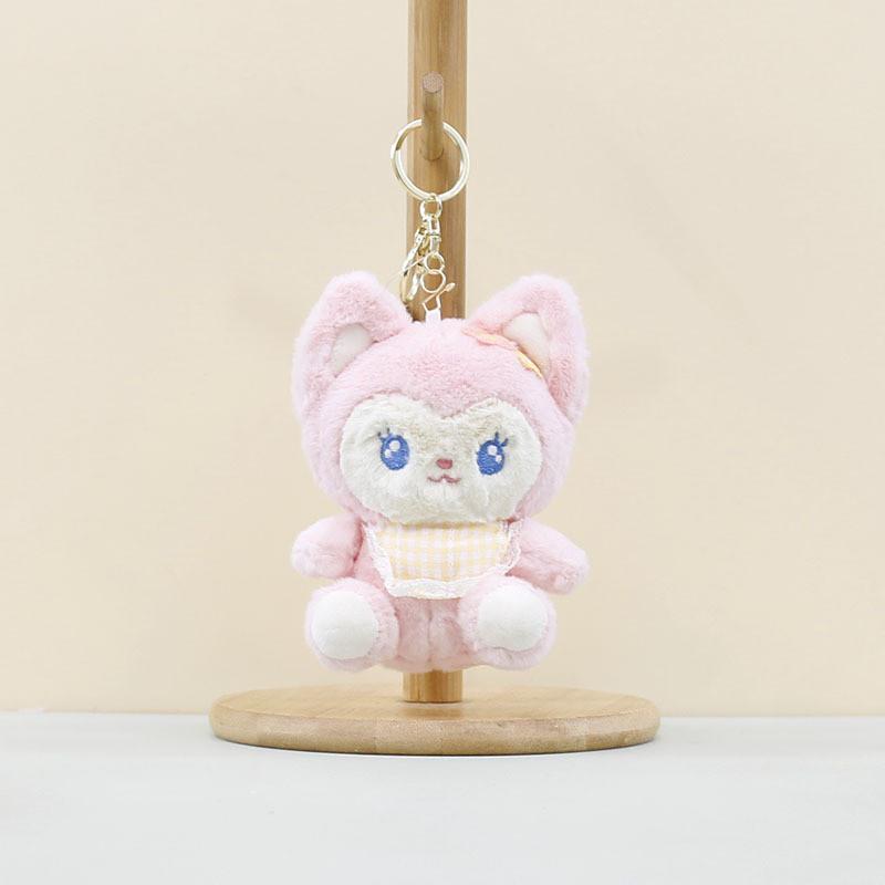 

Plush Cute Adorable Fox Pendant Toy Keychain Soft Stuffed Doll With Blue Bib Yellow Fox Yellow Bib