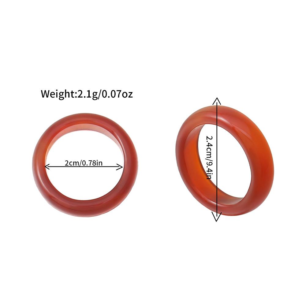 GEMCHIC Women s New Chinese Style Agate Ring Vintage Minimalist Band for Men and Women