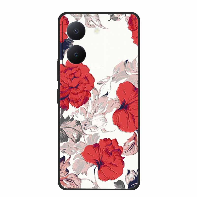 3D Emboss Case For Vivo Y27s Phone Case Relief Black Silicone Soft Back Cover Coque Funda For Vivo Y27s Case Y 27 s Capas 6.64"