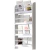 Wandregal aus Holz für Bücher und Zeitschriften, 4 Ebenen, 59B x 12T x 113H cm, weiß
