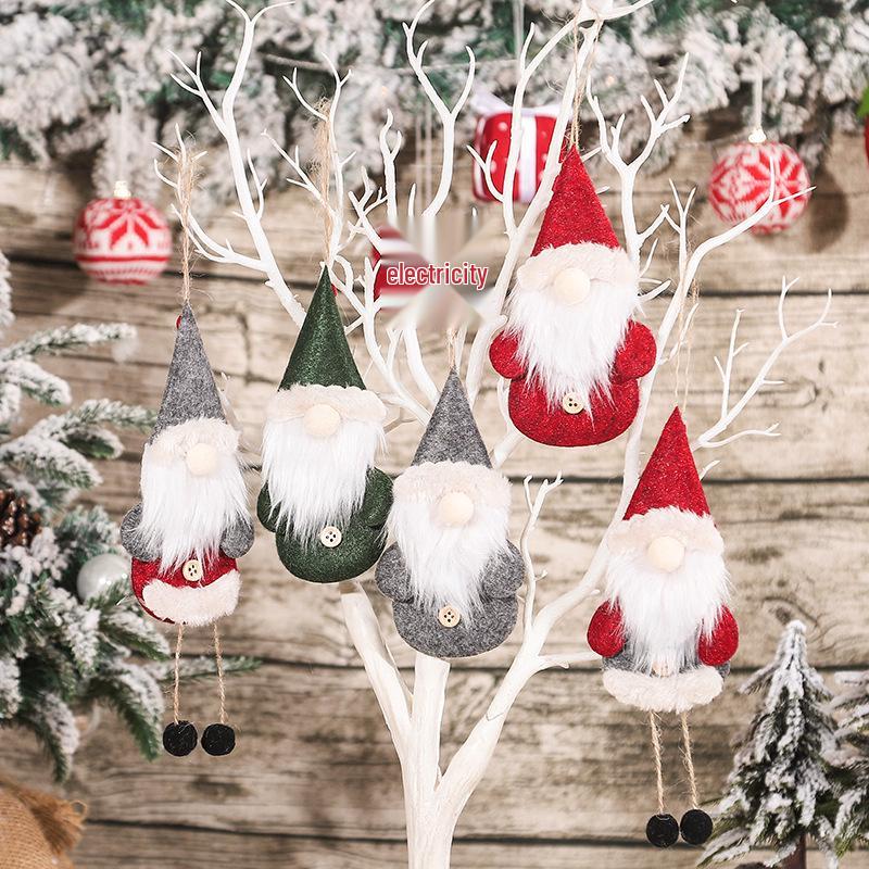 Faceless Christmas Gnome Hanging Ornament - Rudolph Style