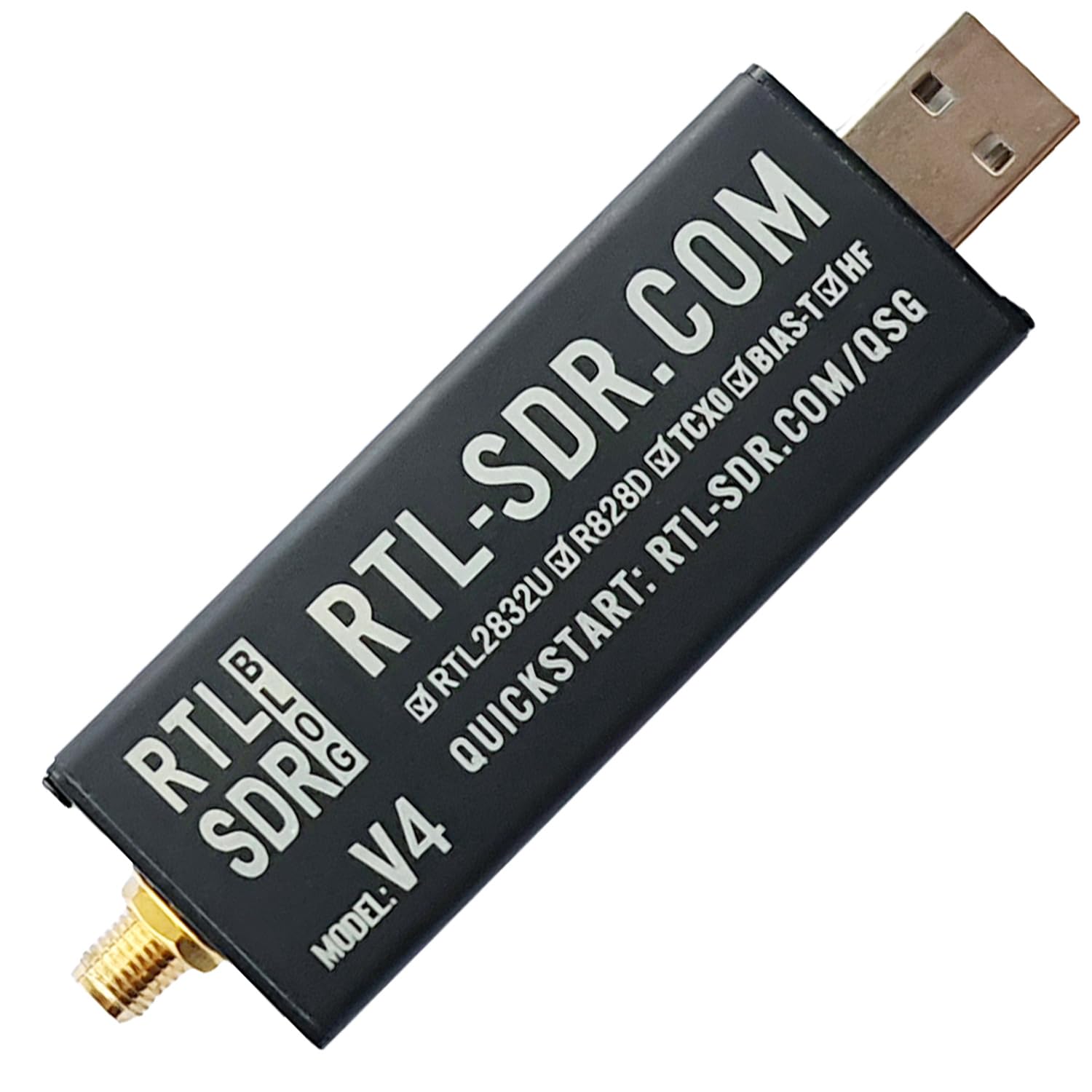 RTL-SDR Блог V4 R828D RTL2832U 1PPM TCXO SMA Программно-определяемое радио (Только ключ)