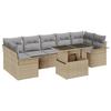 Ensemble de canapé de jardin de 8 pièces vidaXL avec coussins beige poly rotin, Canapé de jardin 2 places vidaXL356973
