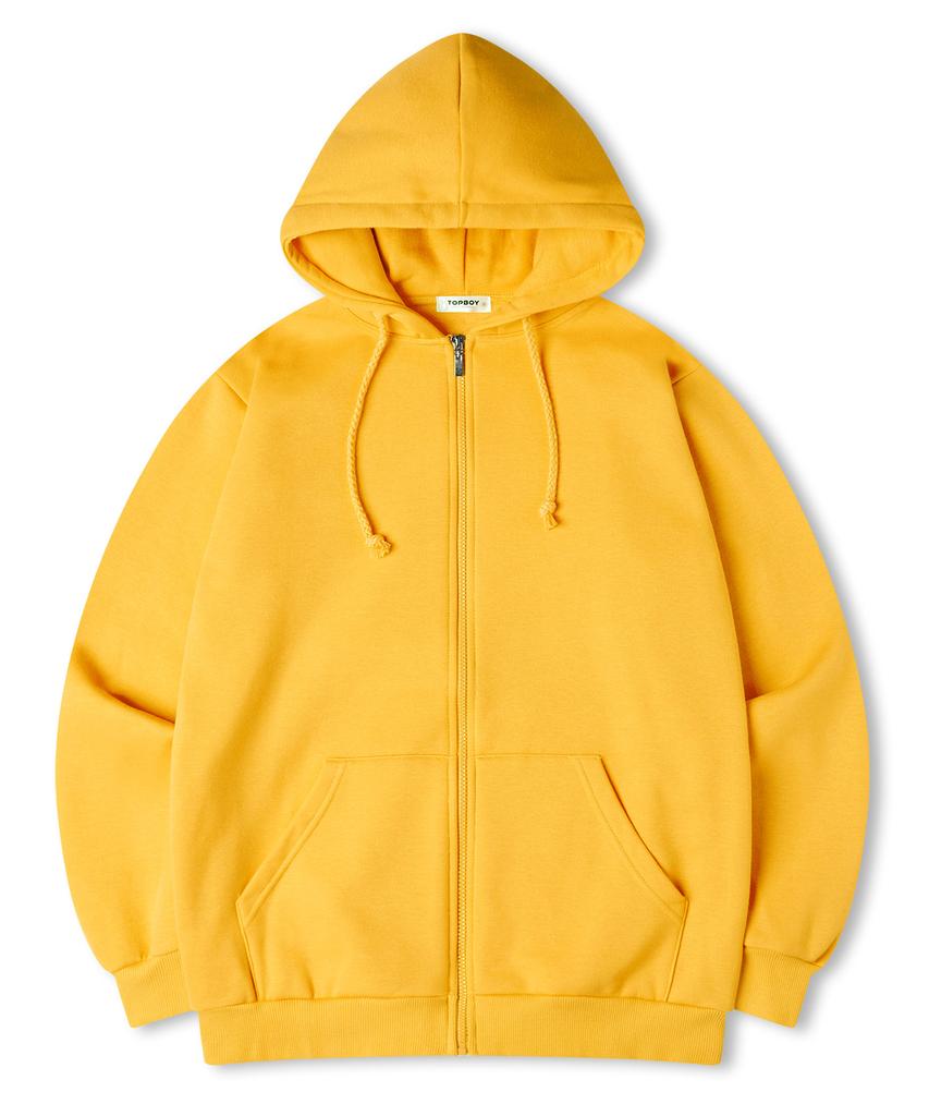 Topboy Essential Regular Brushed Sweat Hoodie Zip-Up Yellow