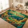 Dinosaur Theme Soft Crystal Velvet Rug Custom Name & Text Print Non Slip Floor Rug for Bedroom Living Room