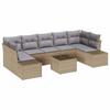 Garden Sofa Set with Cushions 8 Pcs Beige and Grey Poly Rattan
