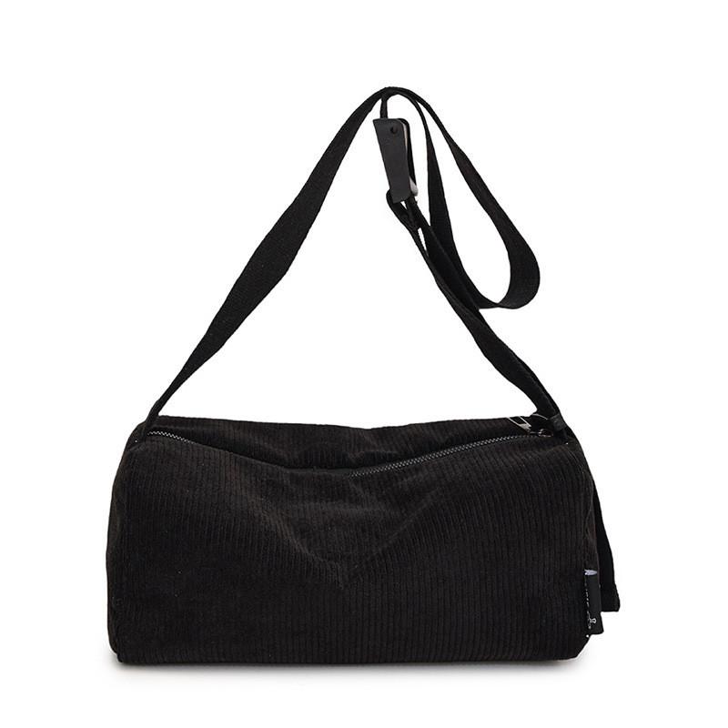 Corduroy Small Shoulder Bag With Zipper Closure For Daily Urban Style Accessory
