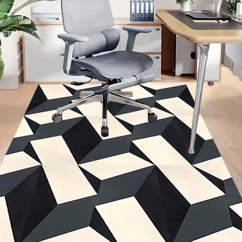 1PC Geometric Pattern Non-Slip Floor Carpet Compatible for Office&Living Room&Bedroom&Dining room - Flat- Soft & Pattern, Vibrant Colors-W288
