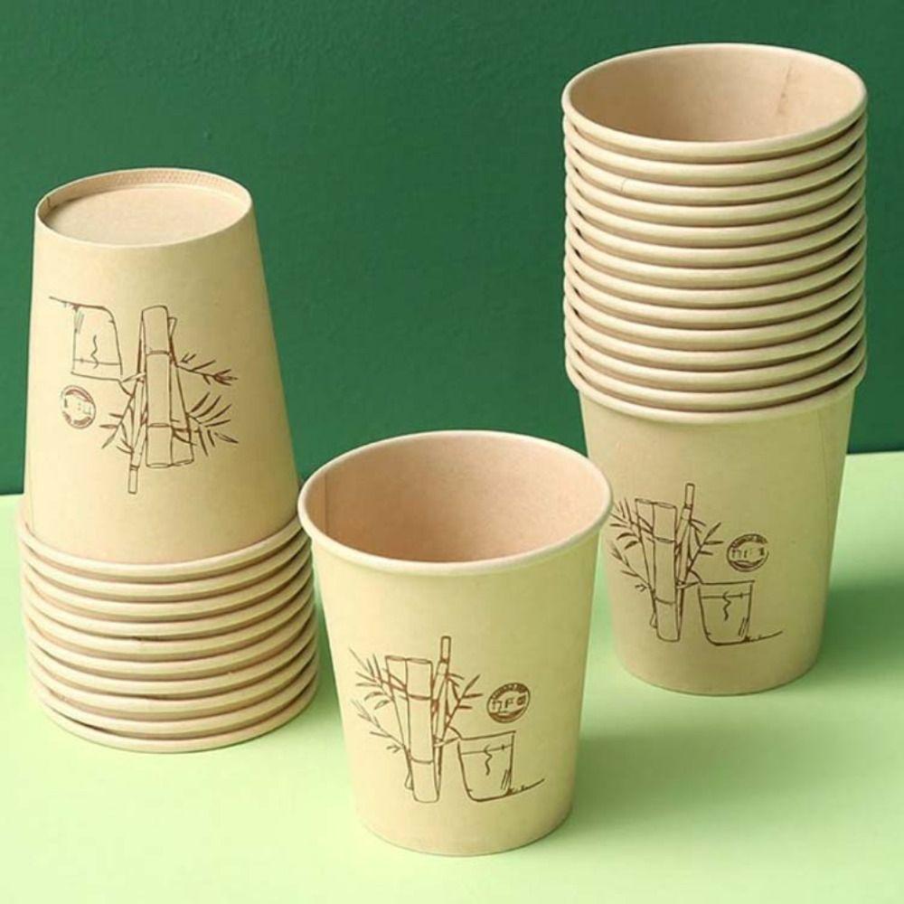 

Thickened Party Cup Disposable Office Water Cup Household Bamboo Fiber Paper Cup Commercial 50pcs