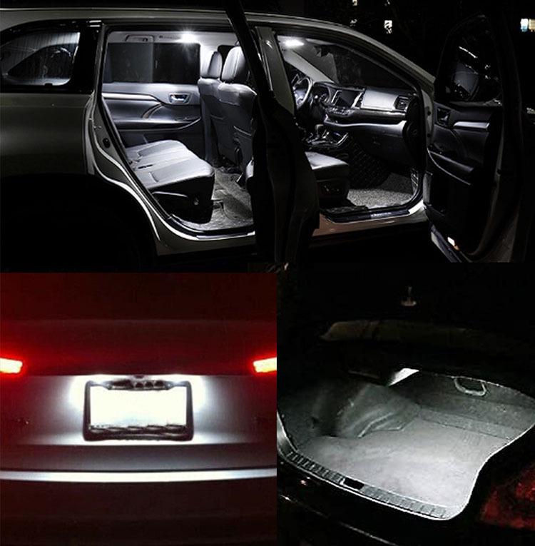 LED Car Light Set: 24PCS T10 Parking, Double-Ended Reading, License Plate, Interior Door Lights.