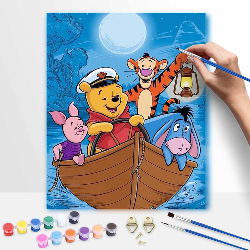 Disney Winnie The Pooh Oil Paint Digital Painting Art Kit Handmade DIY Painting Kit Home Decor