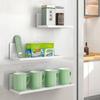 Kitchen Fridge Organizer Rack Magnetic Refrigerator Storage Shelf Wall Mounted Spice Rack Punch-Free Hanging Water Cup Holder