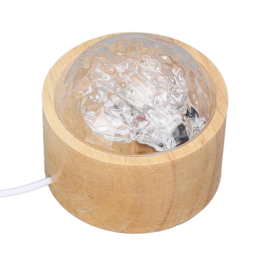 Water Wave Lamp Remote Control Dynamic Rotating RGB 16 Color Adjustable Brightness Original Wood