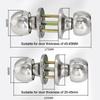 Stainless Steel Round Keyless Bathroom Door Handle With Lock And Keys Knobs Room Accessories Metal Rotation For Bedrooms Knobset