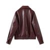 Lapel Collar Vintage PU Coats Y2k Zipper Crop Overcoat Comfortable Leather Jacket Women  Streetwear