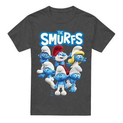 The Smurfs Unisex Adult Group Shot Heather T-Shirt