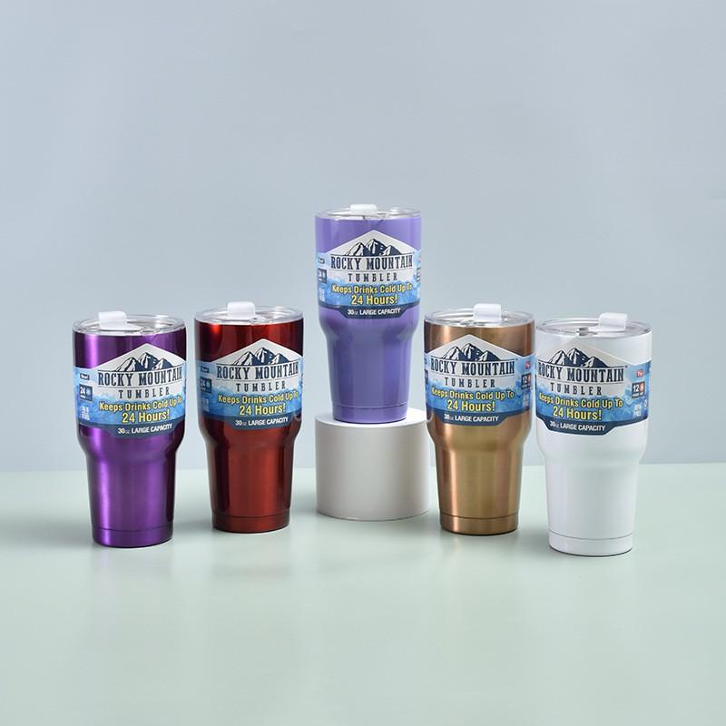 30oz Vacuum Insulated Stainless Steel Travel Mug With Straw Lid Large Capacity Car Cup Hot Cold Drinks