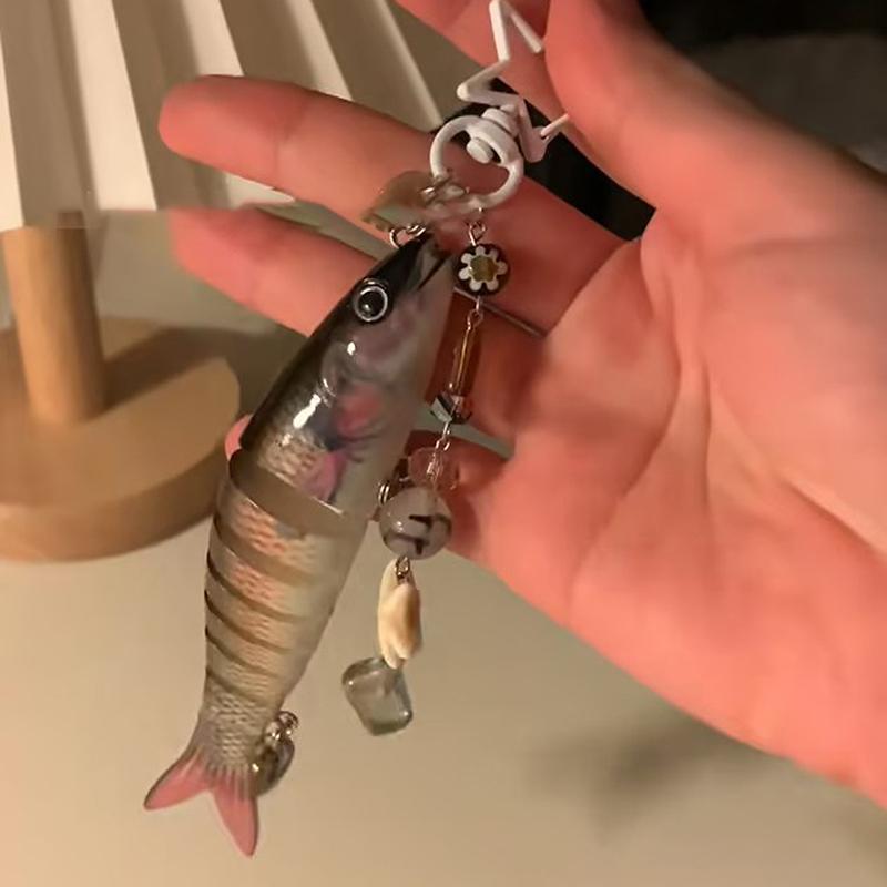 1 Stück Schöner Schmuck Künstlicher Fischköder Schwimmköder Handy-Lanyard Anhänger Für Männer und Frauen Handgemacht Fisch Schlüsselanhänger