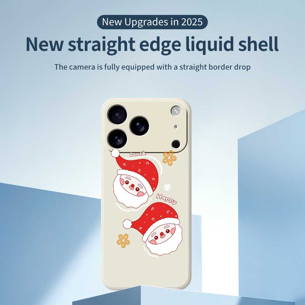 Dla iPhone 17 Pro Etui Śliczny Wzór Świętego Mikołaja Nadruk Proste Krawędzie TPU Tylna Pokrywa Telefonu