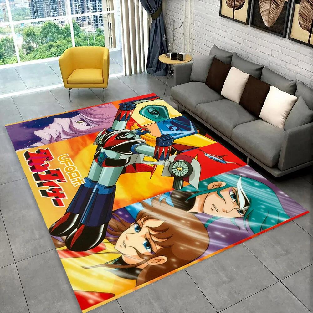UFO Robot Grendizer Anime Cartoon Area Rug,Carpet for Home Living Room Bedroom Sofa Doormat Decor,kid Play Non-slip Floor Mat 3D