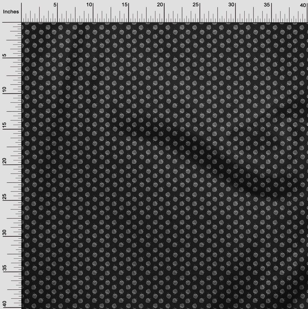 oneOone Cotton Flex Black Fabric Strawberry Fabric For Sewing Printed Craft Fabric By The Yard 40 Inch