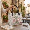  Floral Print Canvas Tote Bag Large Capacity Casual Handbag for Daily Shopping Travel