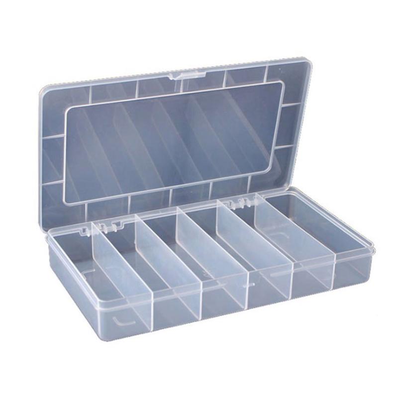 6 Grid Rectangular Storage Box Pp Plastic Transparent Box Lure Fishing Gear Box