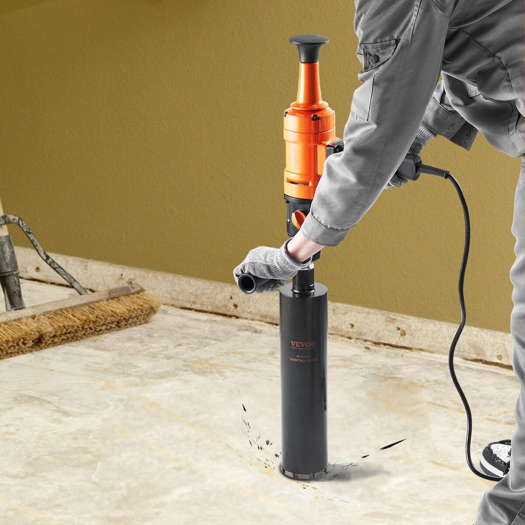Diamond Core Drill Machine Handheld Concrete Core Drill Rig 4in Bit 1500W