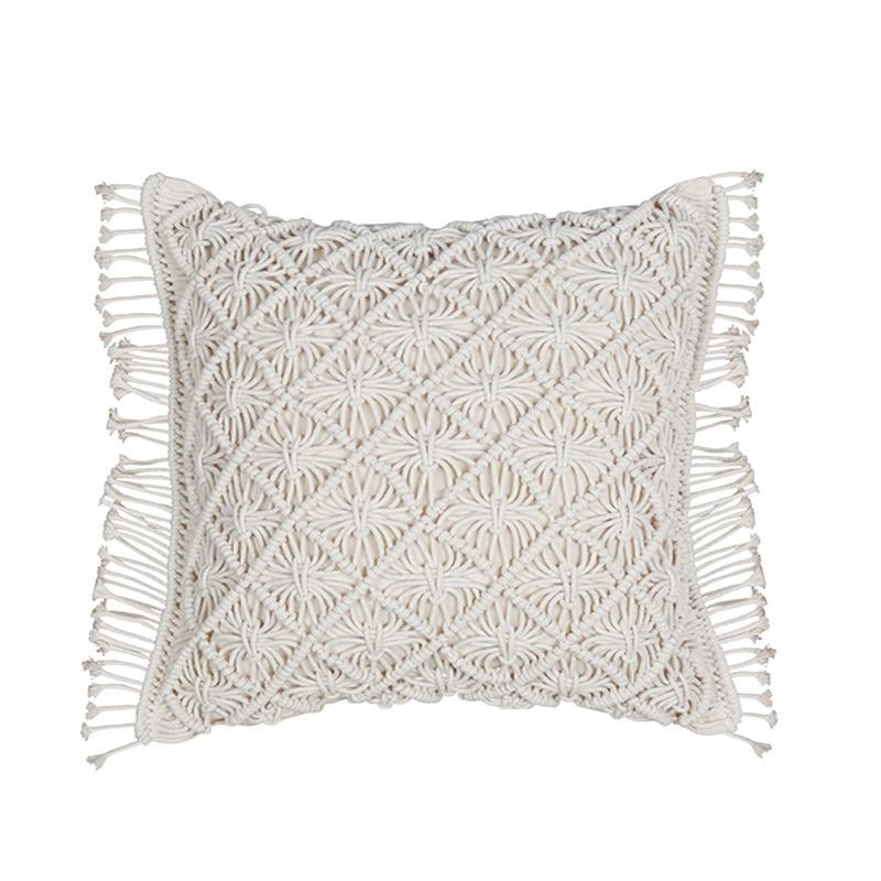 Macramé Kussensloop - Set van 2 Boho Kussensloop 100% Katoen Decoratieve Kwastjes Kussensloop Boho Woondecoratie 45x45cm