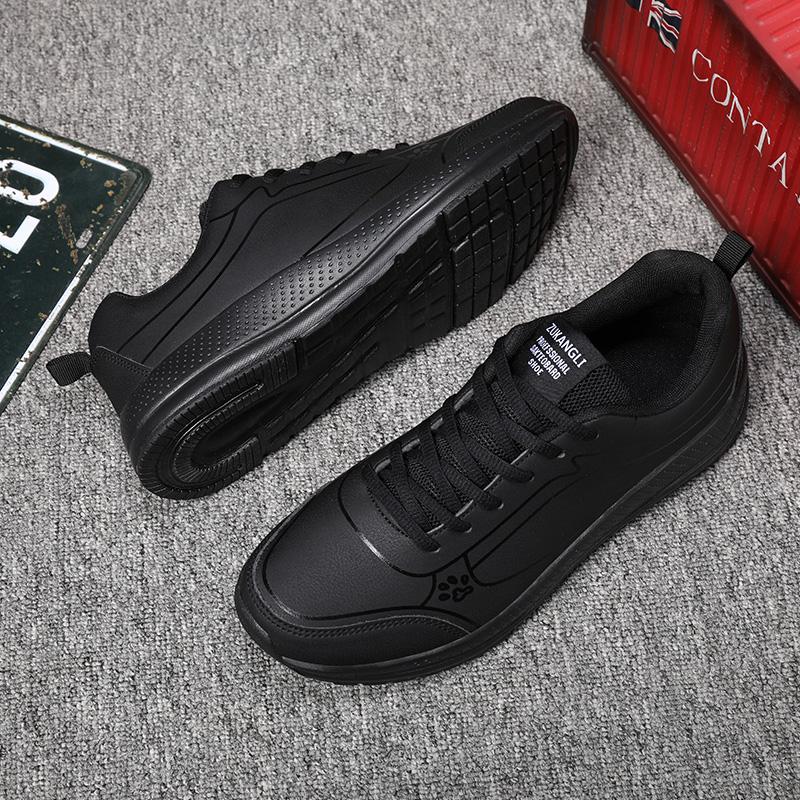 Fashion Running Shoes Waterproof Artificial Leather Sneakers Outdoor Sport Shoes Men Lightweight Walking Casual Sneakers for Men Black45