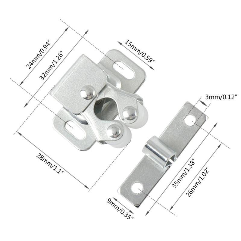 5pcs Zinc Plated Door Buckles Cabinet Door Catches Suitable for Drawers Lockers