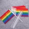 10Pcs Rainbow Rainbow Flags LGBT HandHeld Flag Multipurpose Rainbow Hand Flag  Party Decorations