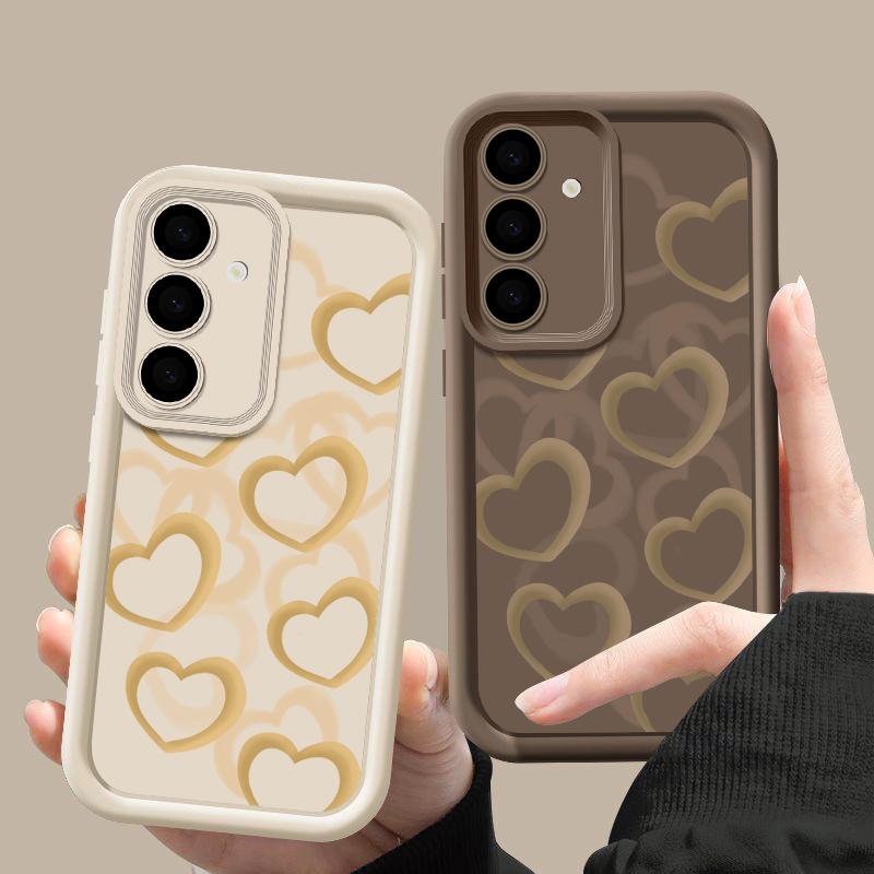 Bubble Love Hearts Case For Samsung Galaxy S25 S24 Ultra S23 S22 Plus S21 S20 FE A15 A16 A25 A26 A34 A35 A36 A54 A55 A56 5G Capa