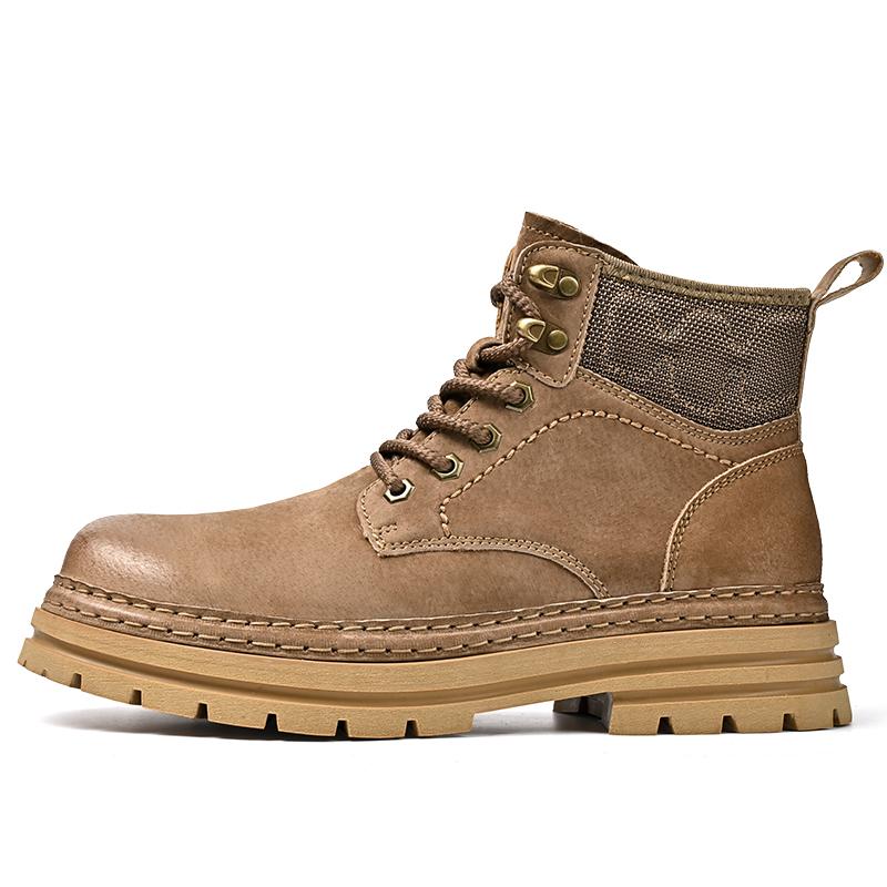 

Fashion Golden Sapling Work Boots for Men Fashion Leather Platform Shoes Outdoor Casual Men s Boot Leisure Footwear Tactical Shoes Male 46 хакі