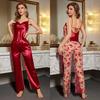 Set Camicia Lunga e Pantaloni Lunghi Yaoting Midnight Luxury con Inserti in Rete DT3541