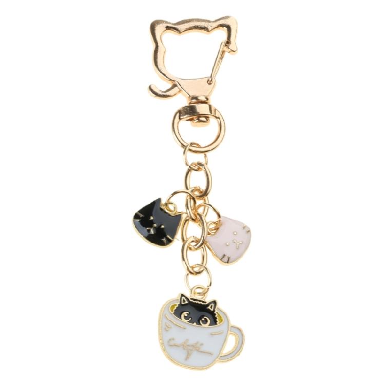 Creative Cats Bag Accessory Animal Print Keychain Metal Keychain Bags Pendant Backpack Decors For Women and Girls