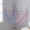 Toy Hammocks Creative Wall Corner Hanging Storage Net Organizer Minimalist Style Woven Cotton Rope Storage Mesh Hammock