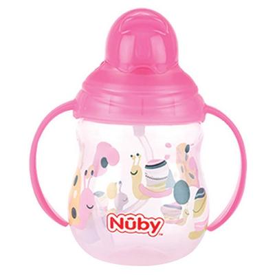 Copo de canudo Nubi Click It Cute Chu 270ml, rosa, 1 unidade