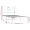 VidaXL Metal Bed Frame with Headboard Black 90x190 Cm 355455