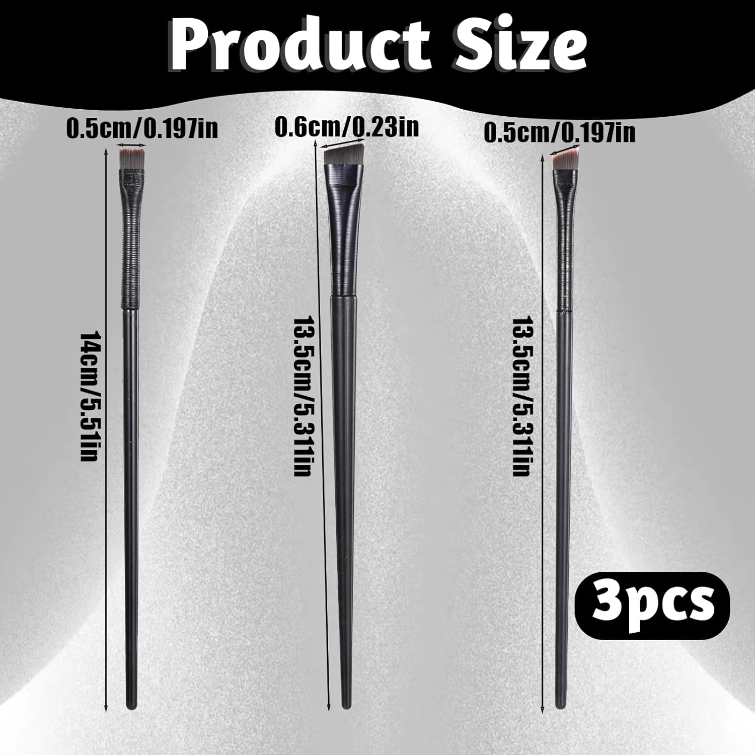 3PCS Eyeliner Brush, Eyebrow Angled Brush Brow Tint Brushs Eyeliner Brushs Fine Angled for Women s Eye Makeup Professional Beauty Cosmetic Tool