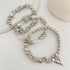New Vintage Irregularity Unique Design CCB Bead Heart-Shaped Pendant Bracelet Sets for Woman Fashion Bracelet Jewelry Holiday