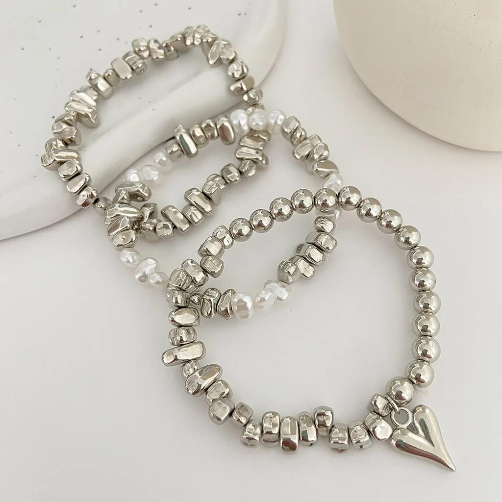 New Vintage Irregularity Unique Design CCB Bead Heart-Shaped Pendant Bracelet Sets for Woman Fashion Bracelet Jewelry Holiday