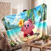 Kirby Personalisierte Flanelldecke, Individuell Bedruckter Text Name, Warme Weiche Decke für Sofa Bett